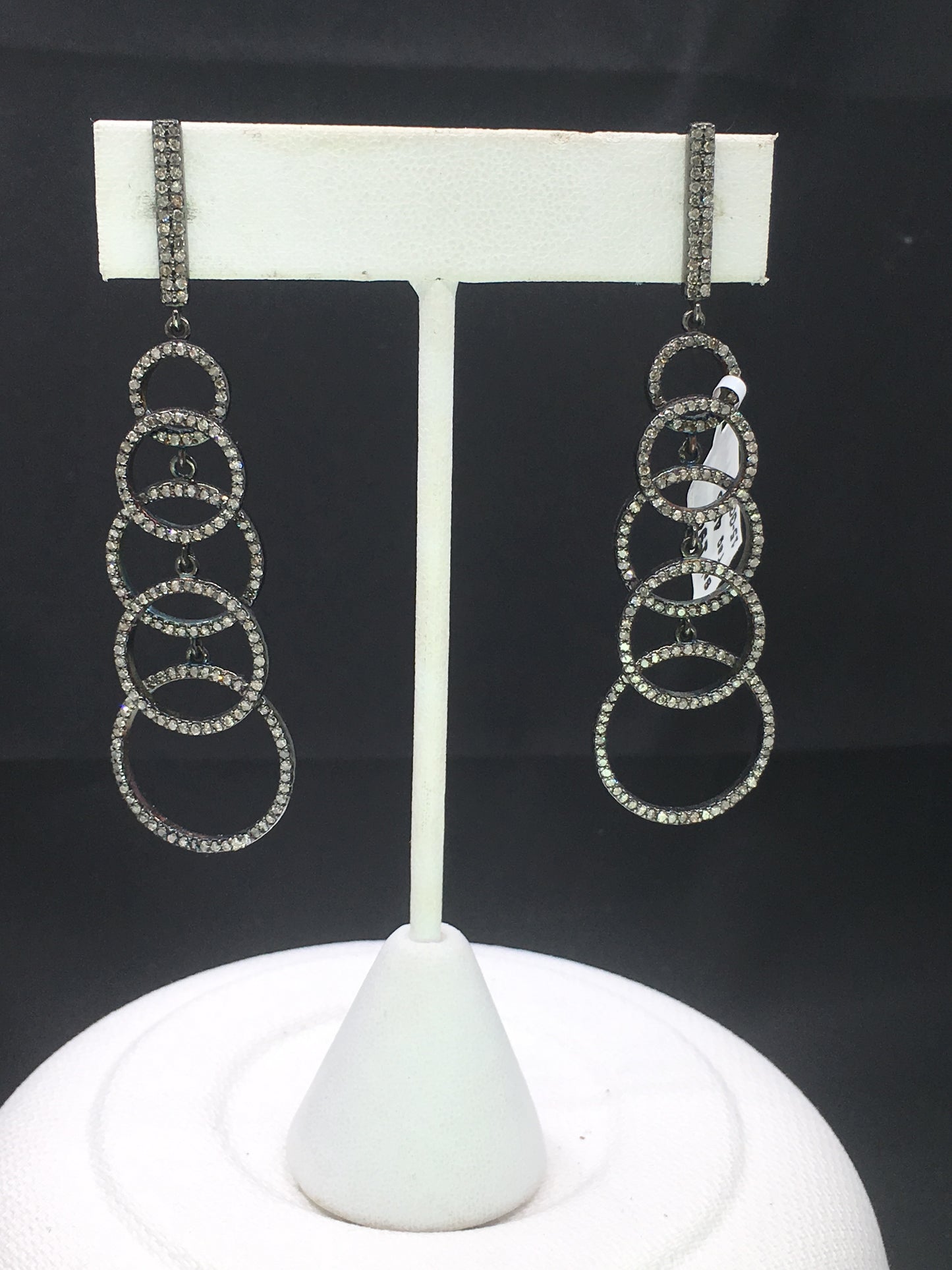 Silver and Diamond Pave EARRINGS