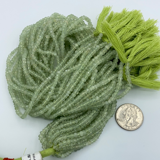 Prehnite Beads Facetted 3-4mm