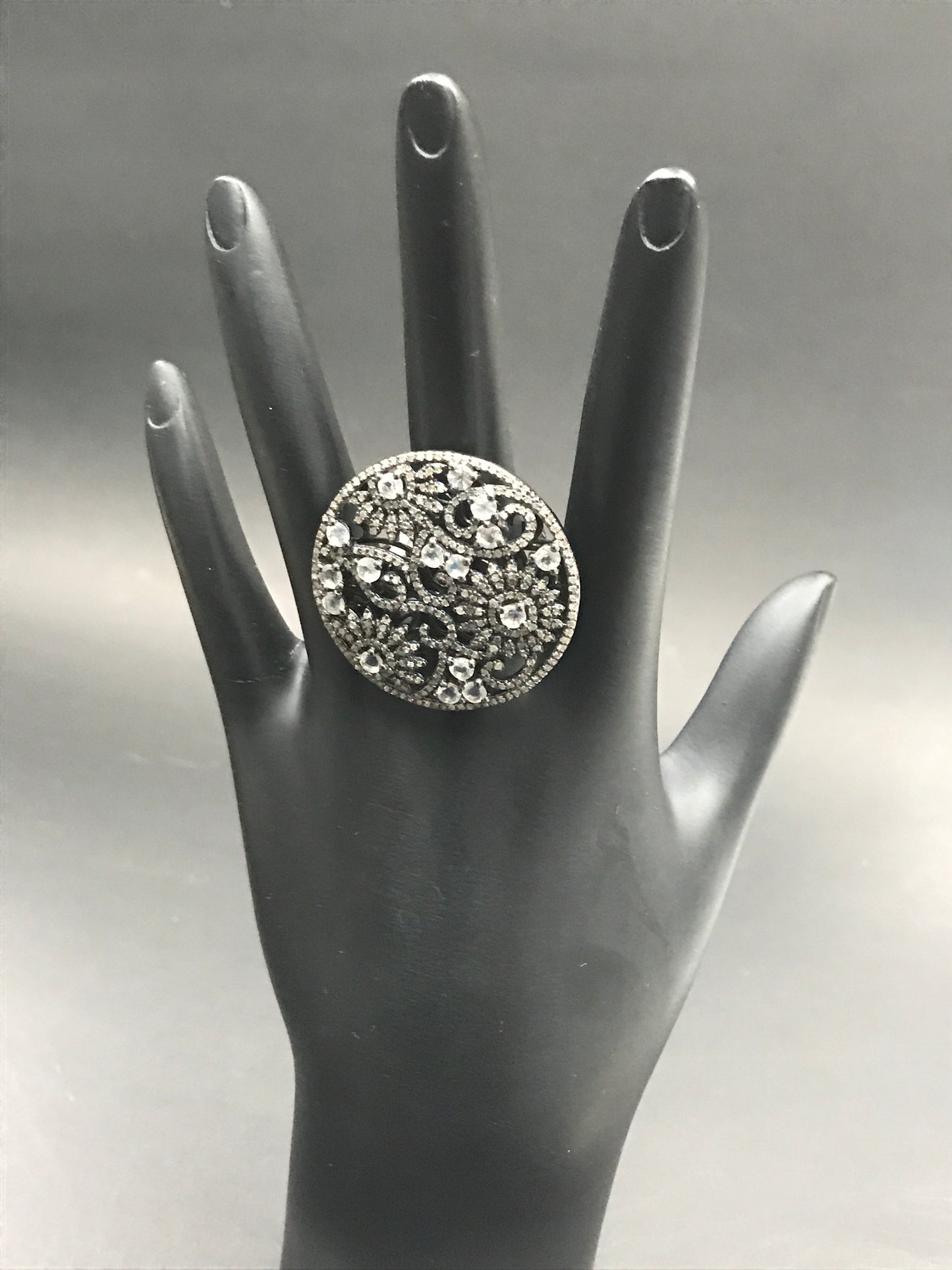 Daimond and Silver Rainbow Moonstone Rings