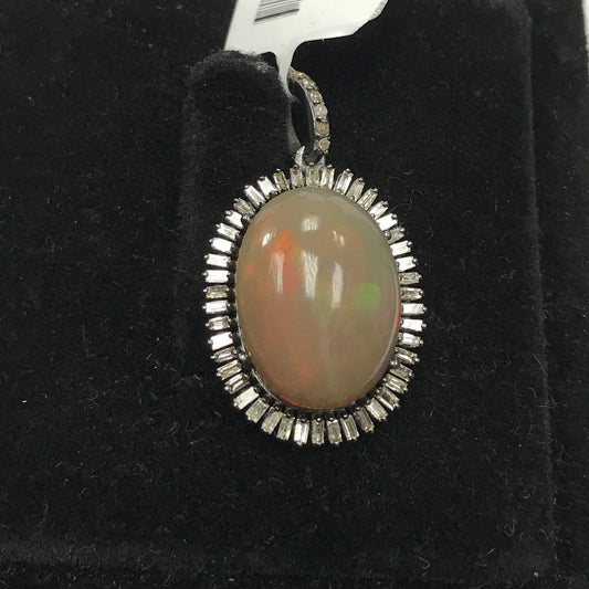 Opal and Diamond Pendant