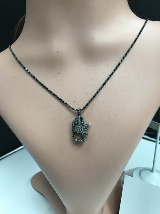 SILVER DIAMOND CLASPS