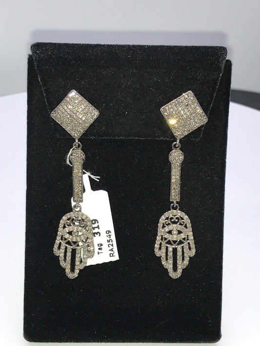Hamsa Hand Diamond Earring