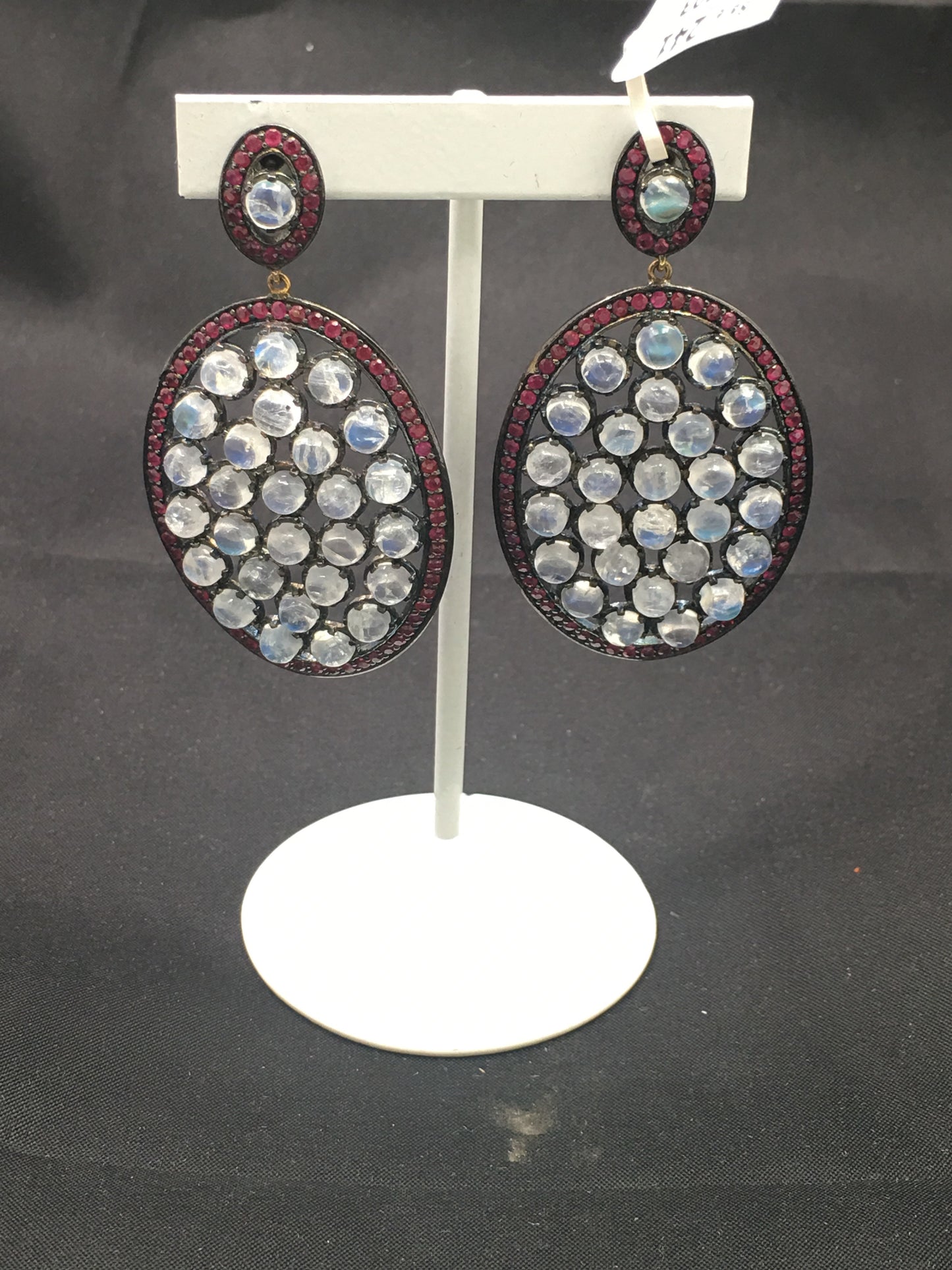 Ruby Natural Rainbow Moon EARRINGS