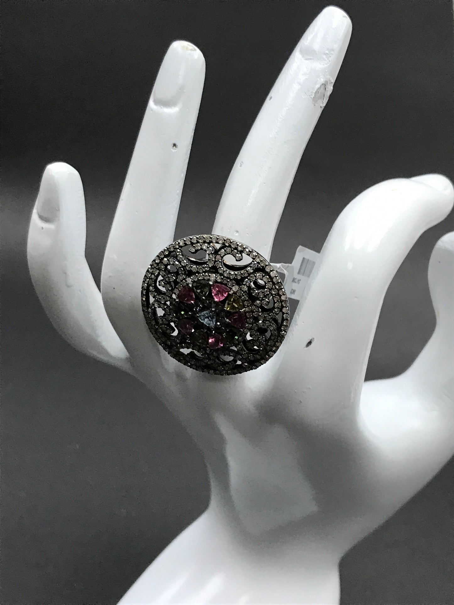 DIAMOND AND MULTI TOURMALINE RINGS