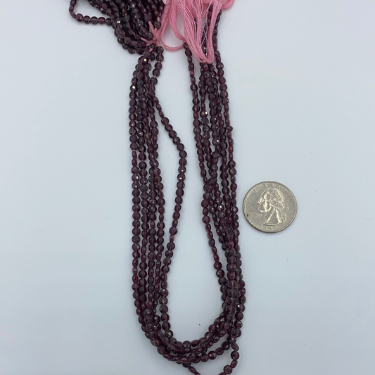 Garnet Faceted Beads Coin, Beads Coin Beads, Coin