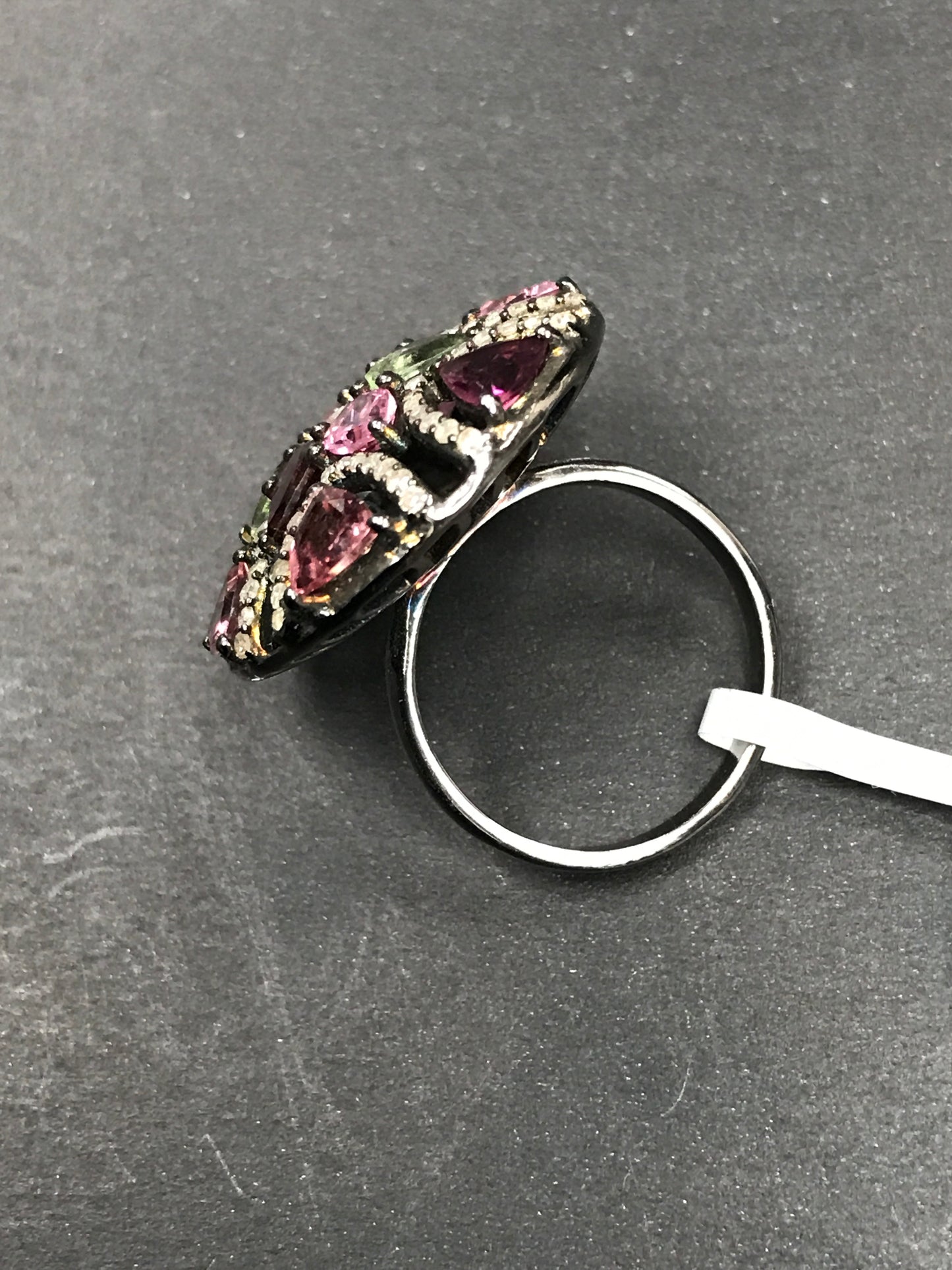 DIAMOND AND MULTI TOURMALINE RINGS