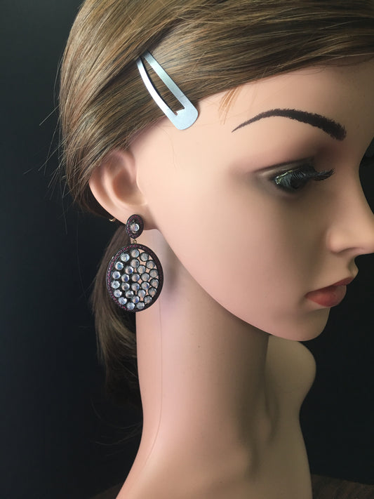 Ruby Natural Rainbow Moon EARRINGS