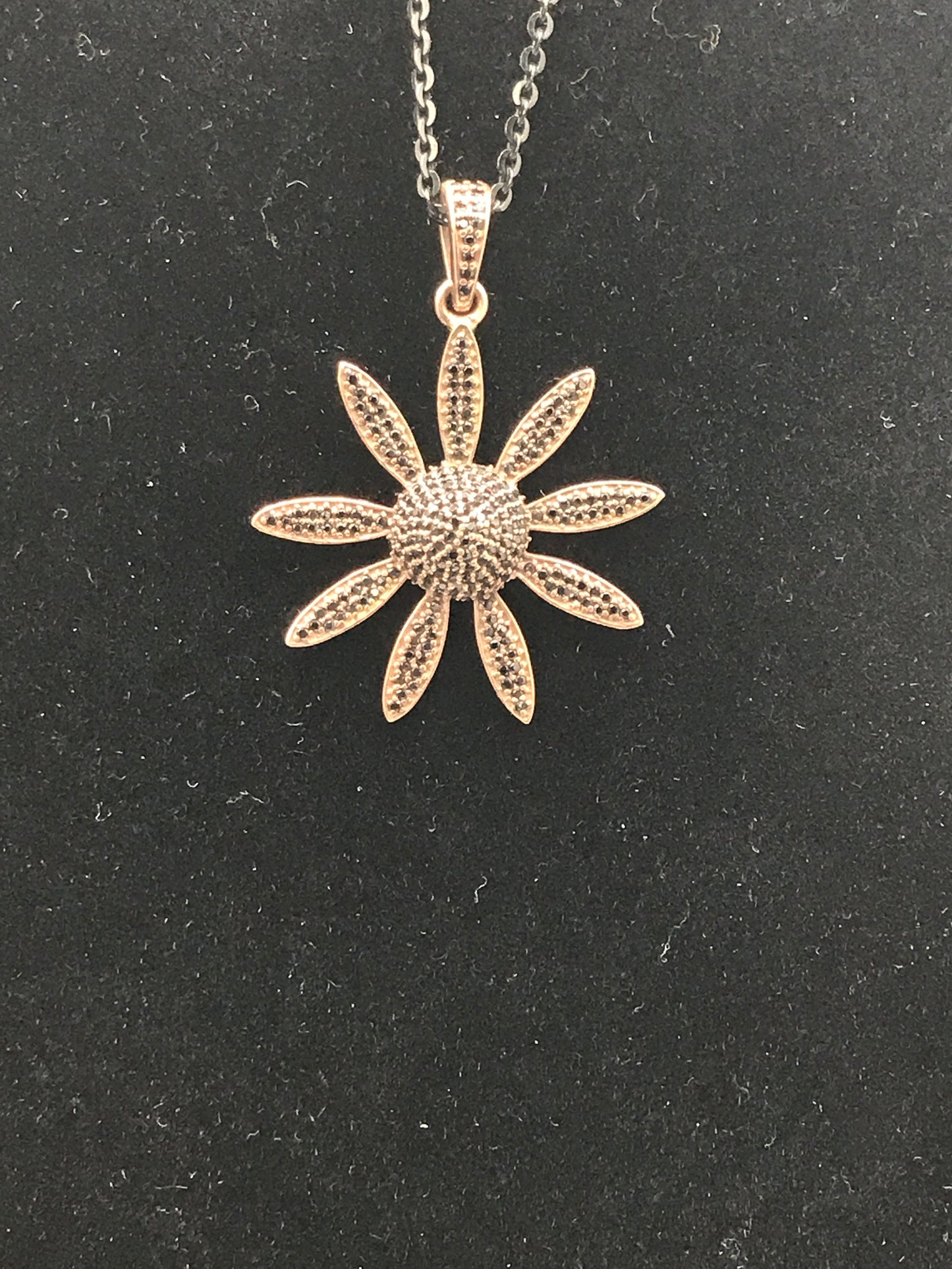 Flower Spike Leaves Diamond Pendants & Charms