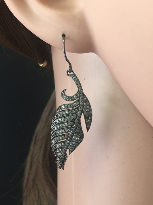 Leaf Shape Diamond Earrings