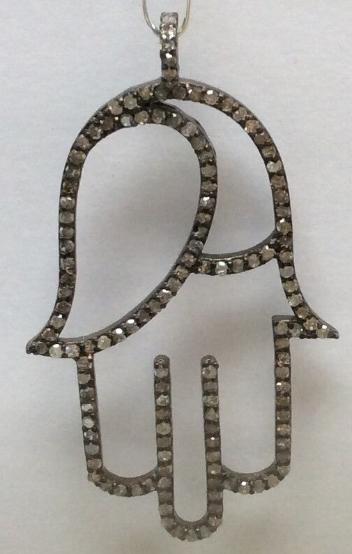 Hamsa Hand Diamond Charm