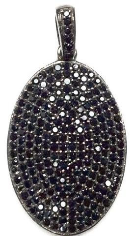 Oval Disc Black Spinel Charm