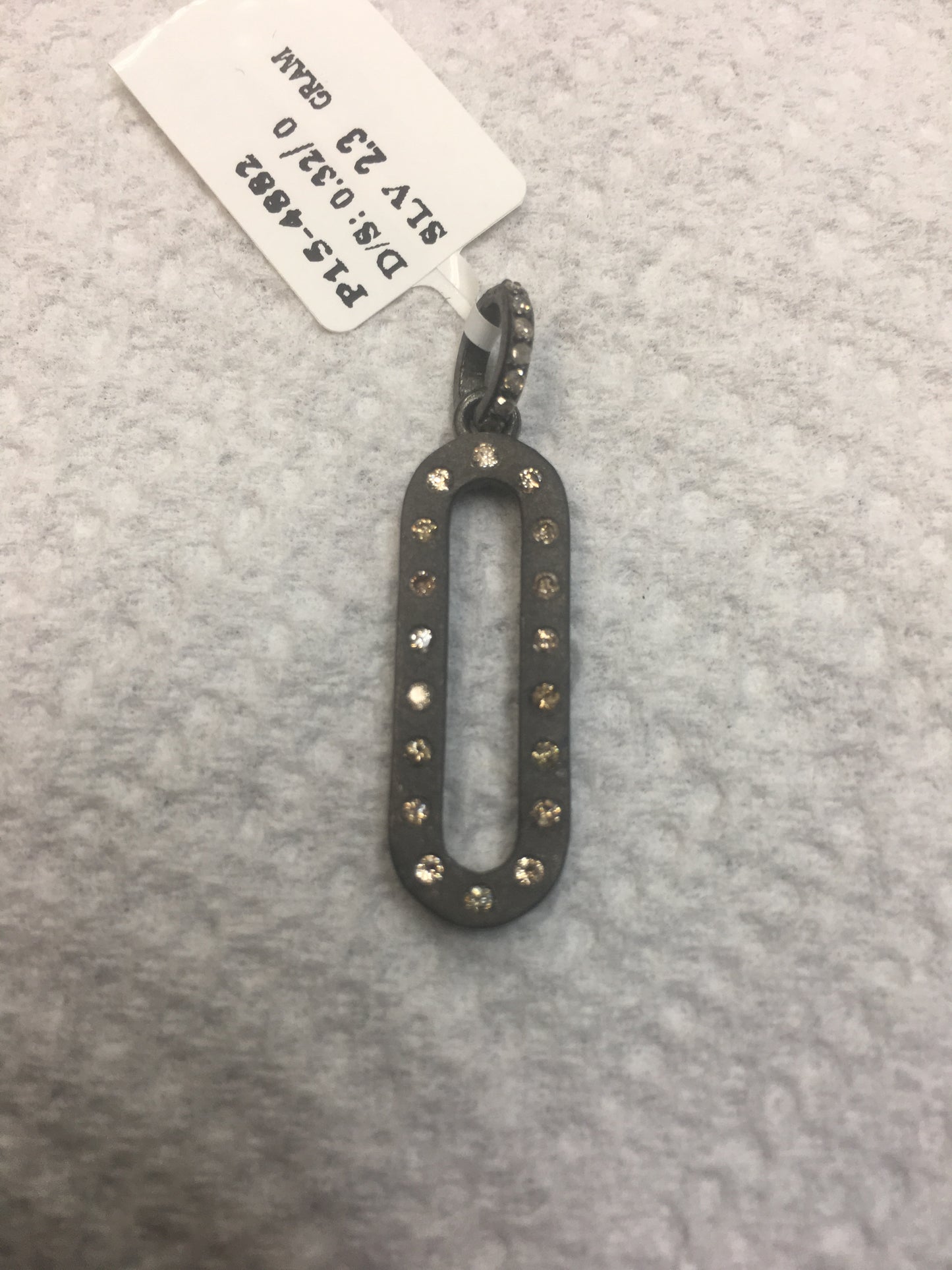 Open Diamond Pendant .925 Oxidized Sterling Silver Diamond Pendant, Genuine handmade pave diamond Pendant Size Approx 1.12"(28x10 MM)