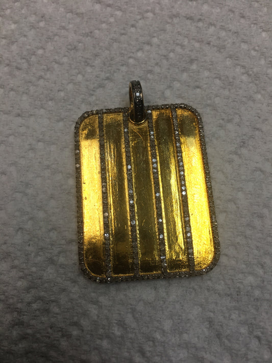 Square Shape Diamond Pendant 30 X 40mm