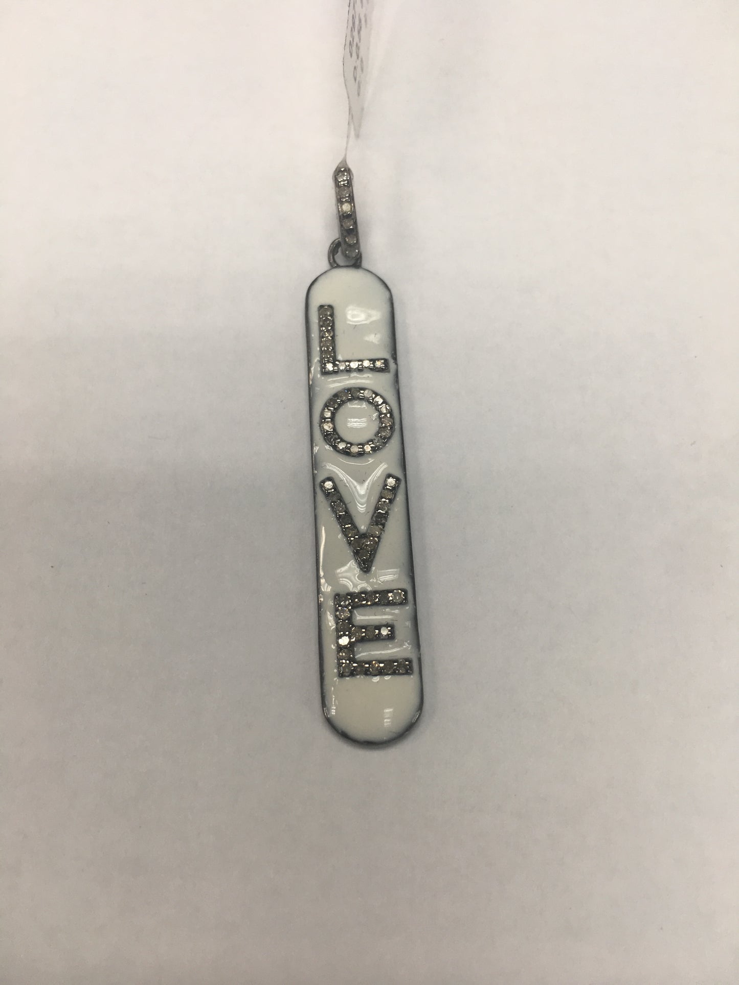Love Diamond Charm .925 Oxidized Sterling Silver Diamond Charms, Genuine handmade pave diamond Charm .