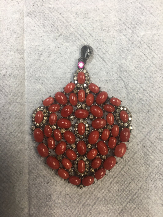 Diamond Coral Pendants