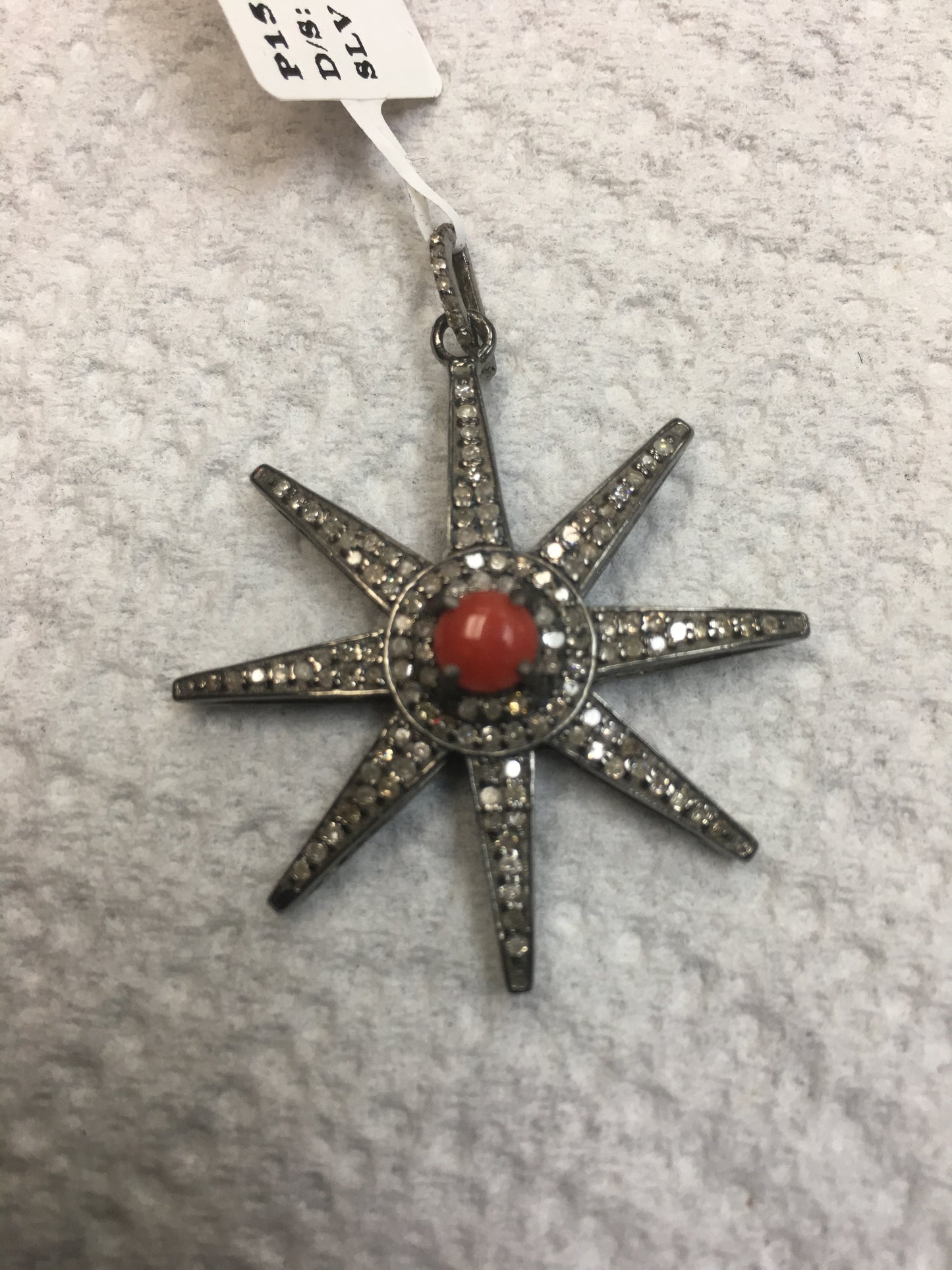 Stars Diamond Charm. Size 34 x 38 mm.