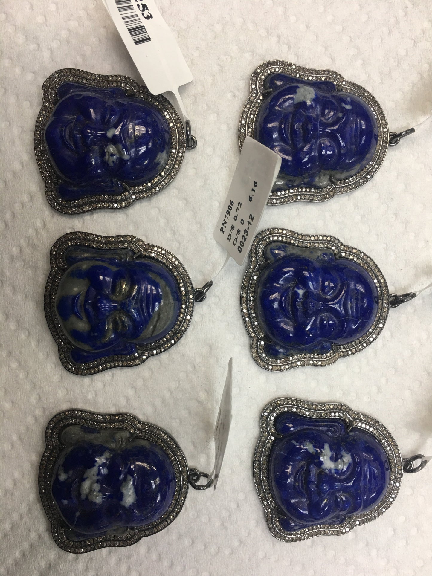 Lapise and Diamond Laughing Buddha Pendant