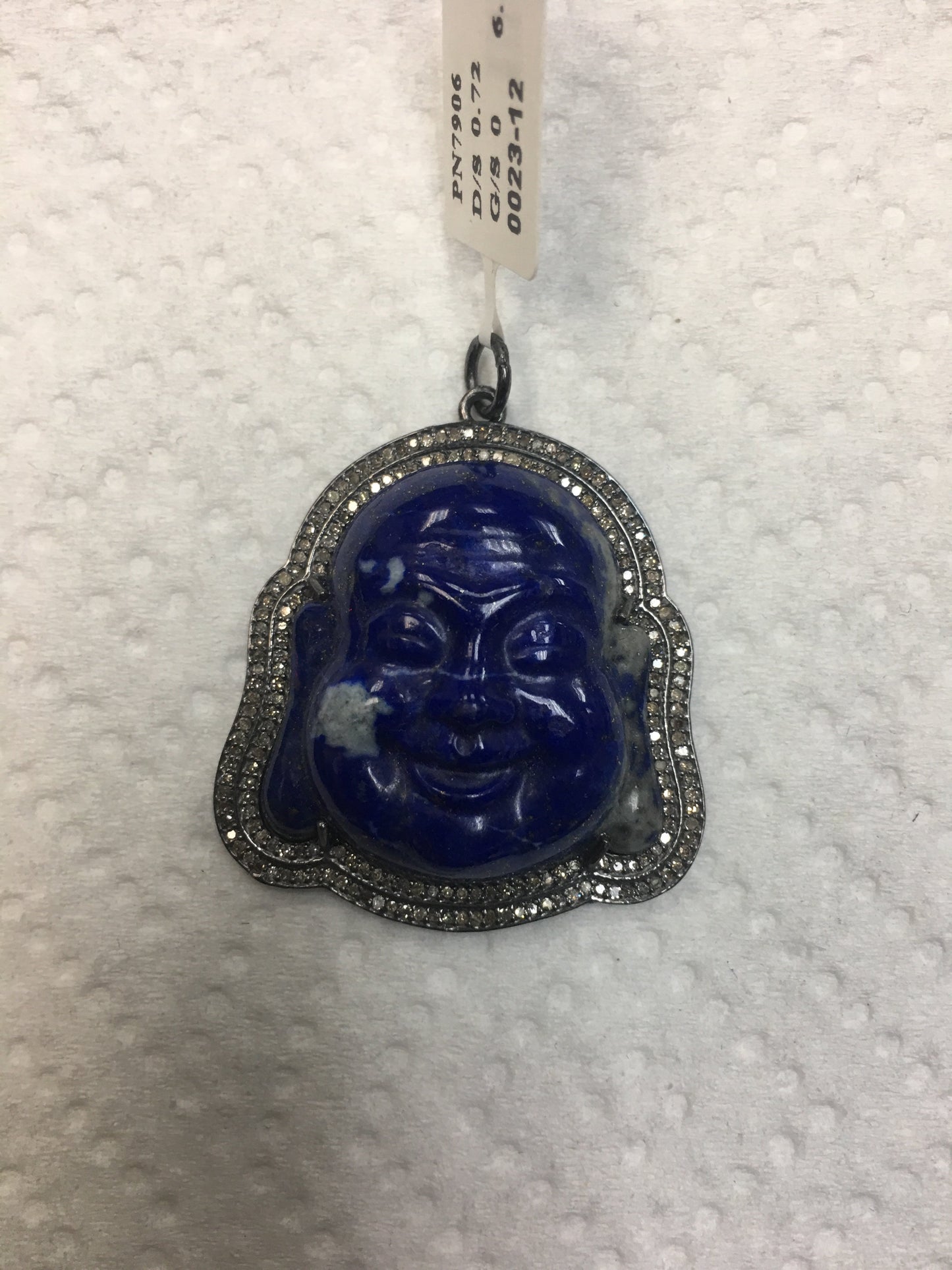 Lapise and Diamond Laughing Buddha Pendant