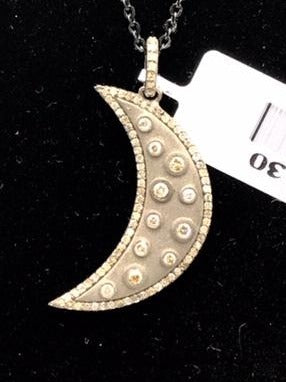 Crescent Moon Diamond Pendant