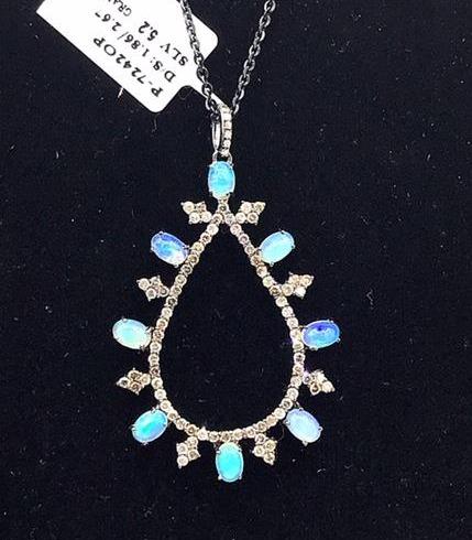 Pear Shape Diamond Pendant With Gemstones