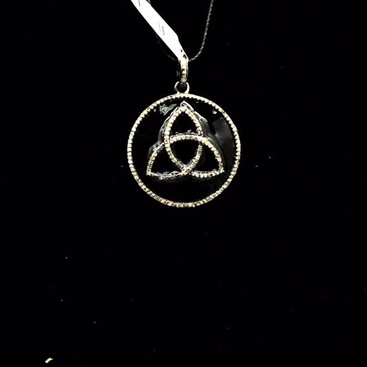 Round Fancy Diamond Enamel Pendant