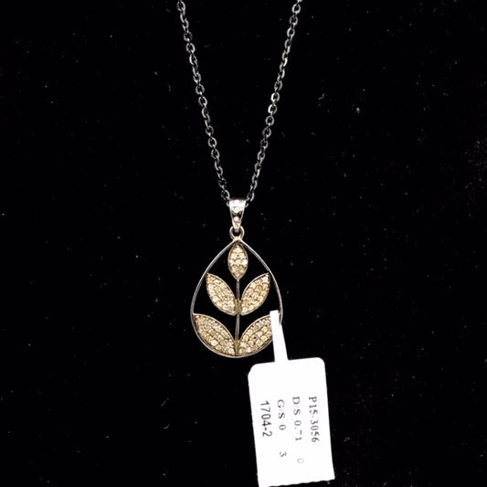 Flower Shape Diamond Pendant