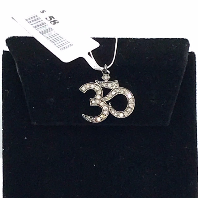 Om Spiritual Symbol Diamond Pendant