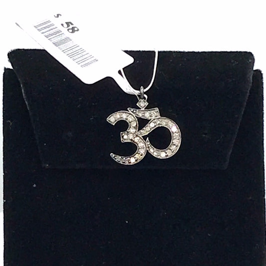 Om Spiritual Symbol Diamond Pendant
