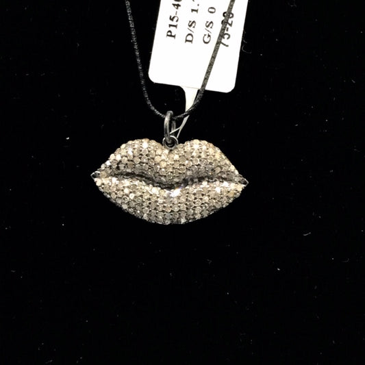 Lip Shape Diamond Pendant