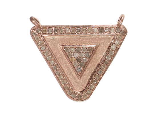 Triangle Silver Pave Diamond Pendant