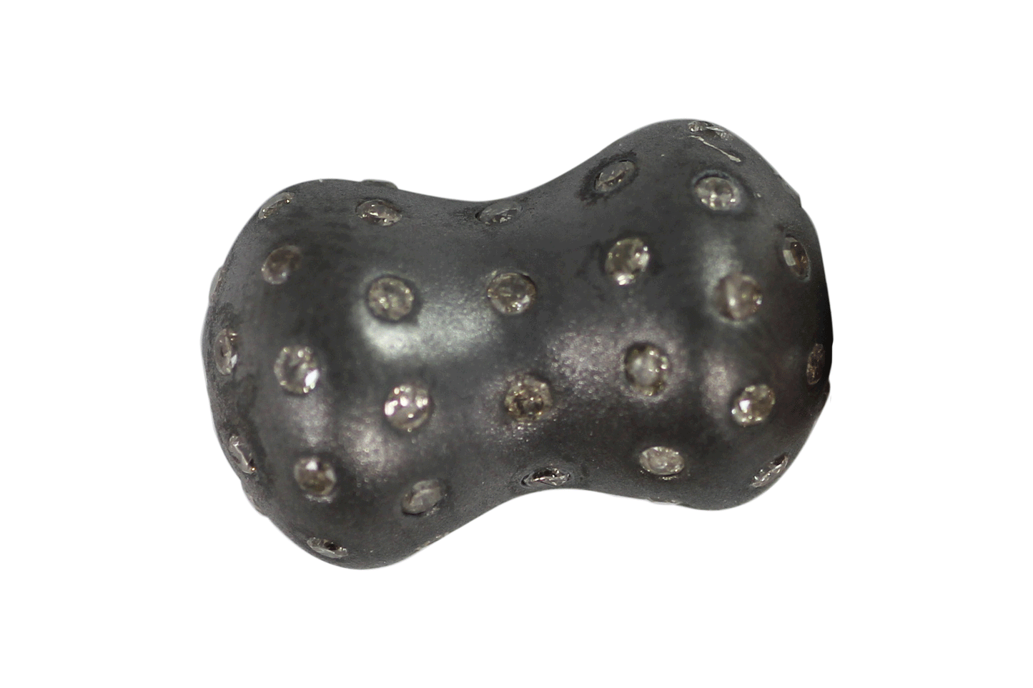 Silver Diamond Bead .925 Oxidized Sterling Silver Diamond Beads, Genuine handmade pave diamond Beads Size Approx 18x11 MM