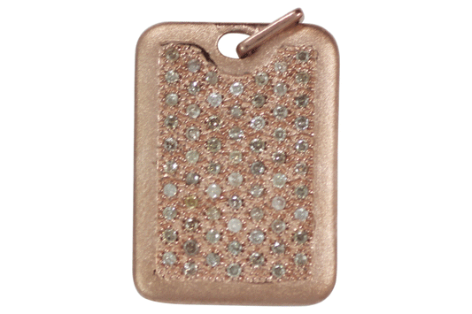 Rectangle Shape Silver Pave Diamond Pendant