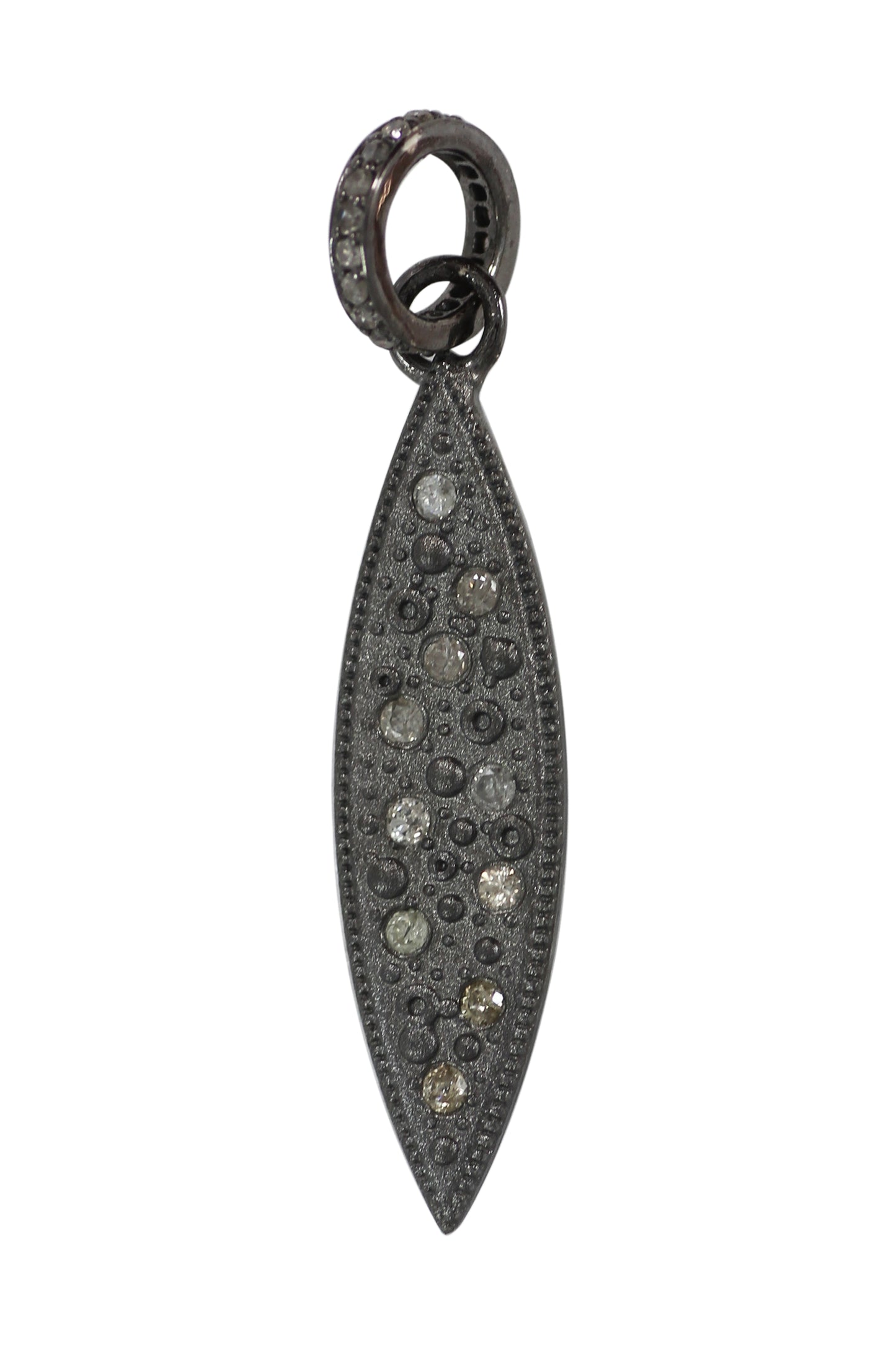Pave Diamond Pendant .925 Oxidized Sterling Silver Diamond Pendant, Genuine handmade pave diamond Pendant Size 25 MM
