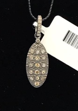 Oval Shape Diamond Mate Finish Pendant