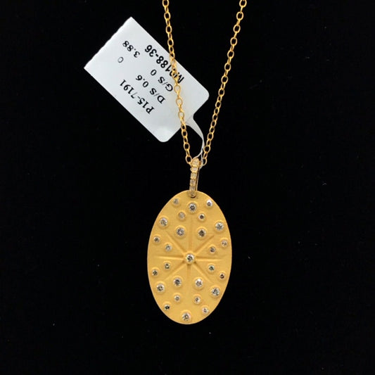 Oval Shape Diamond Pendant
