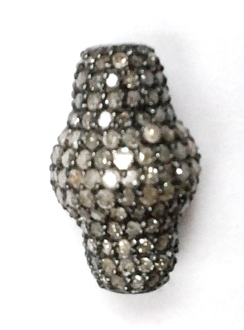 Fancy Shape Silver Pave Diamond Beads