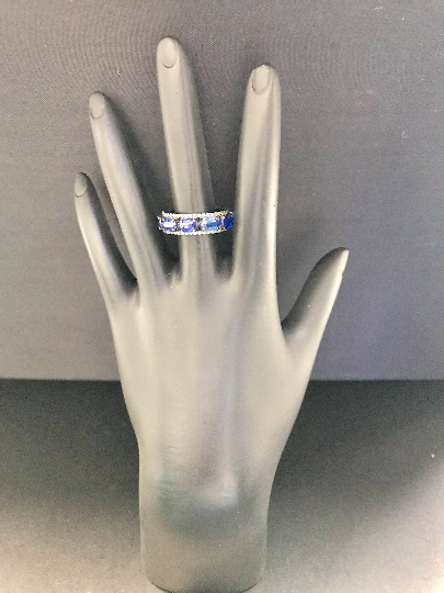 Pave Diamond Ring .925 Oxidized Sterling Silver Diamond Ring, Genuine handmade pave diamond Ring Size Approx 0.96"(7 x 24 MM)