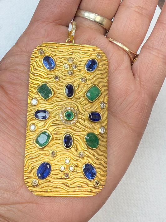 Silver and Diamond Pave  PENDANT & CHARMS With Stone