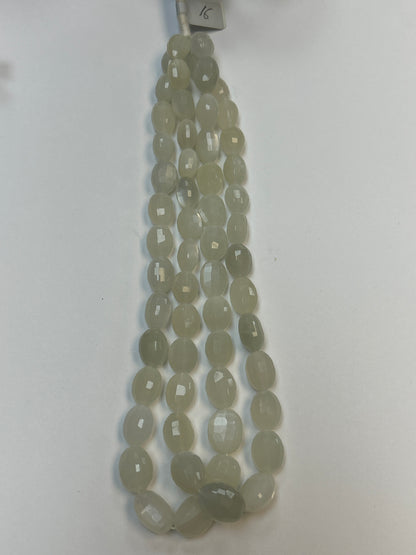 Moonstone Faceted Oval Beads, White Moonstone Faceted Beads Oval