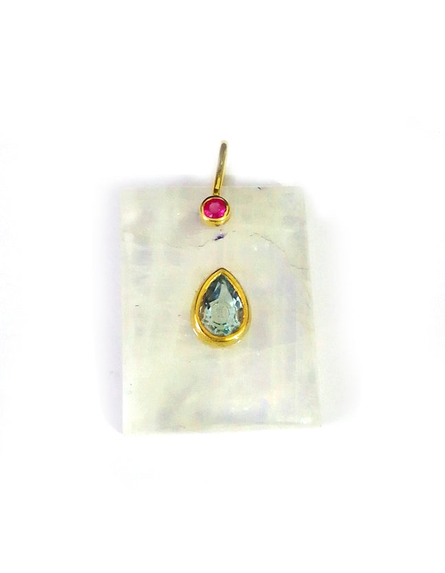 Rectangle Silver Pave Diamond Pendant