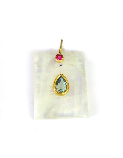 Rectangle Silver Pave Diamond Pendant