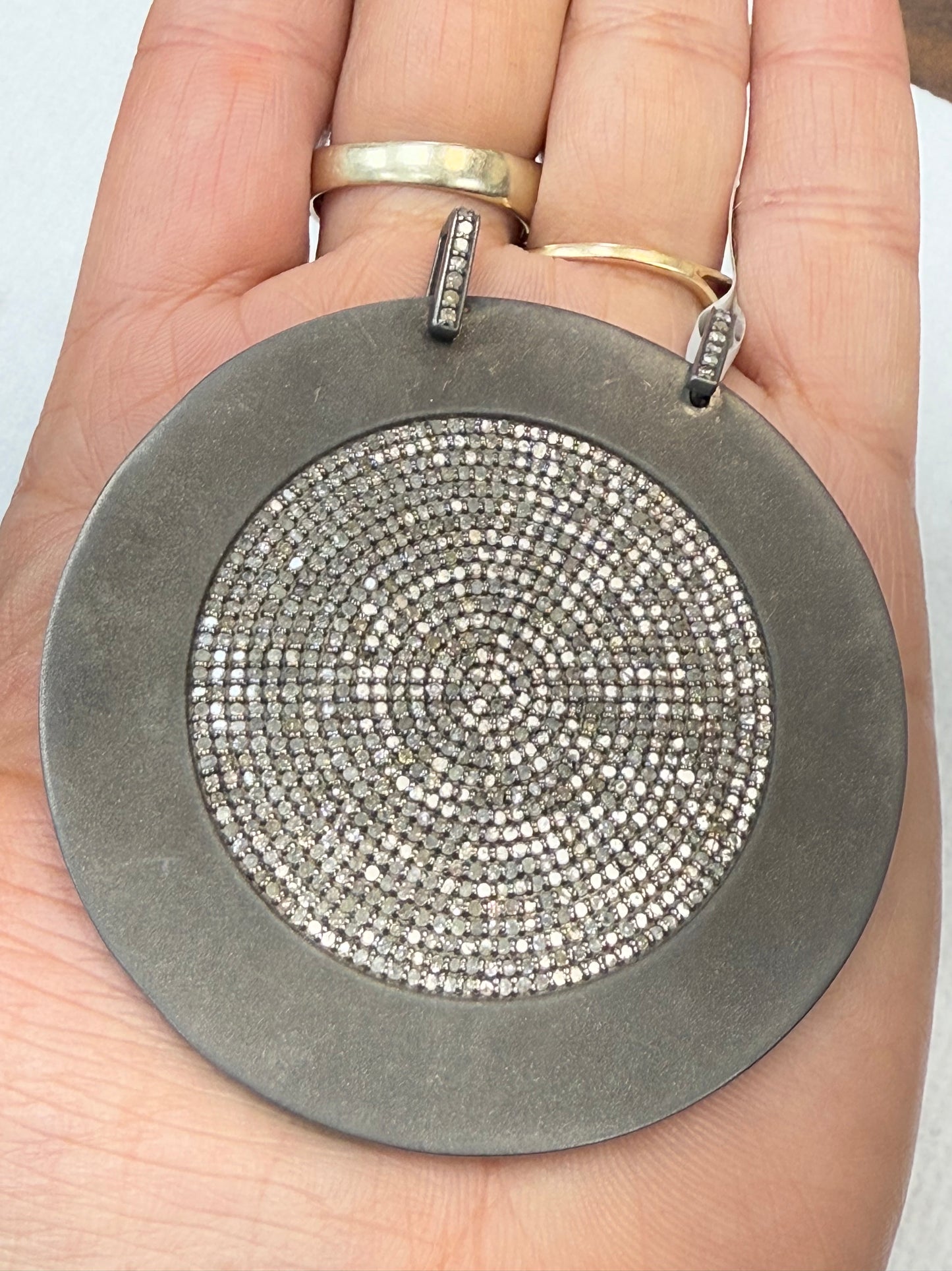 Matte Silver and Diamond Pave  PENDANT & CHARMS