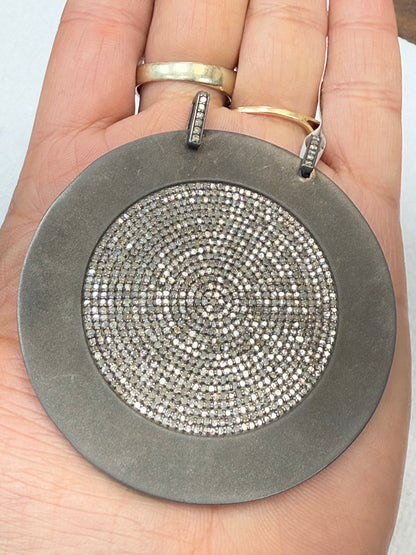 Matte Silver and Diamond Pave  PENDANT & CHARMS