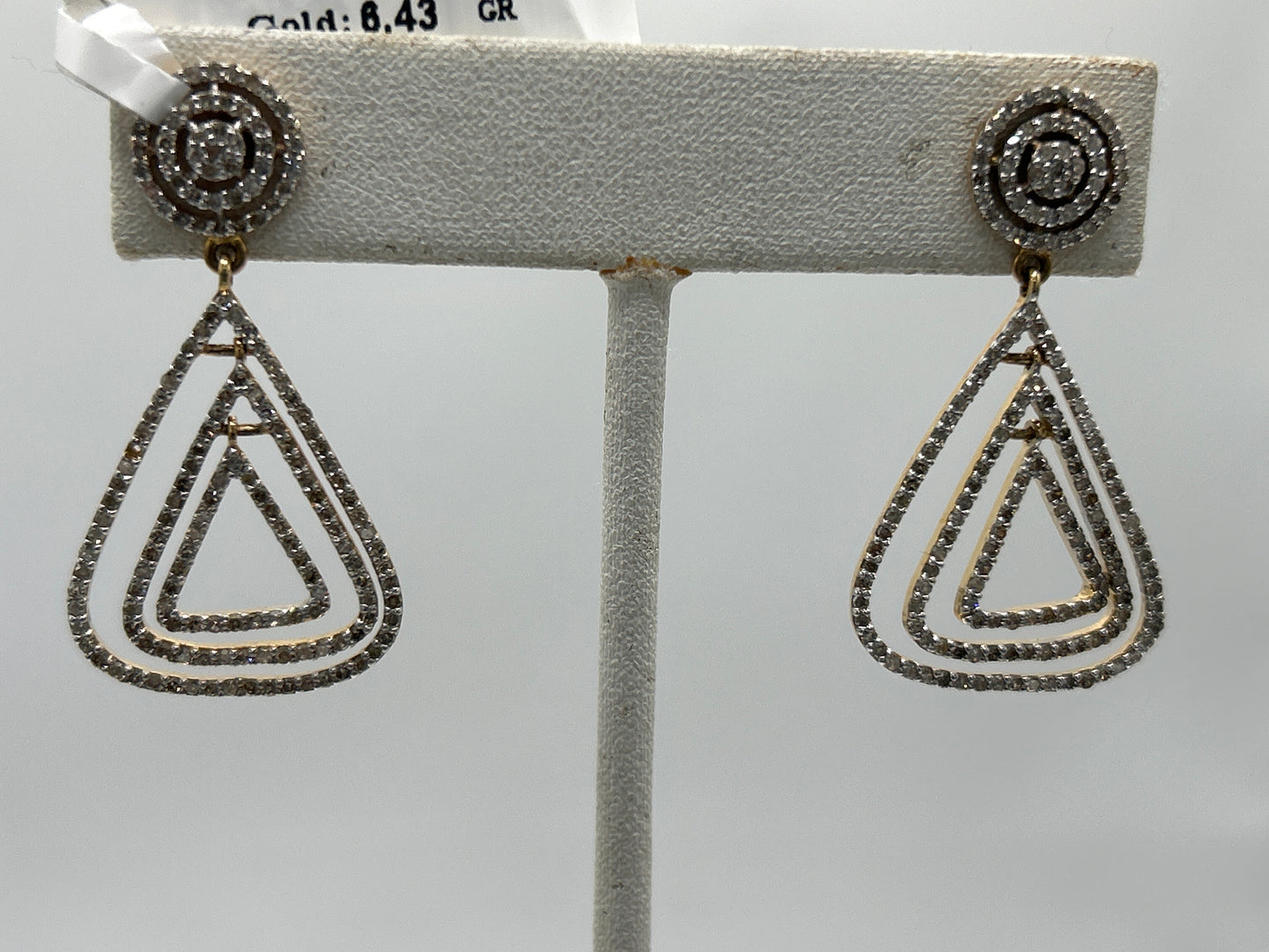 14k Solid Gold Diamond Earring