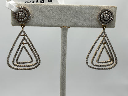 14k Solid Gold Diamond Earring