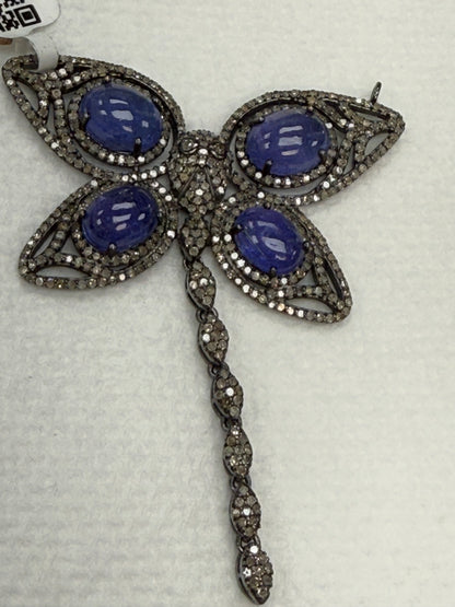 Butterfly Pave Diamond Pendant With Stones