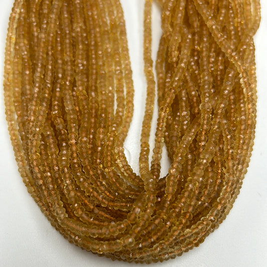 Citrine Faceted Rondelle 3-4MM