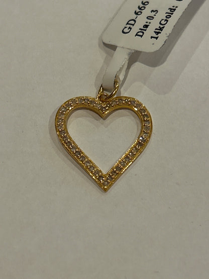14K Gold Heart Pendant