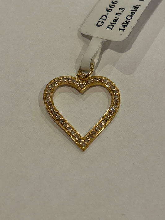 14K Gold Heart Pendant