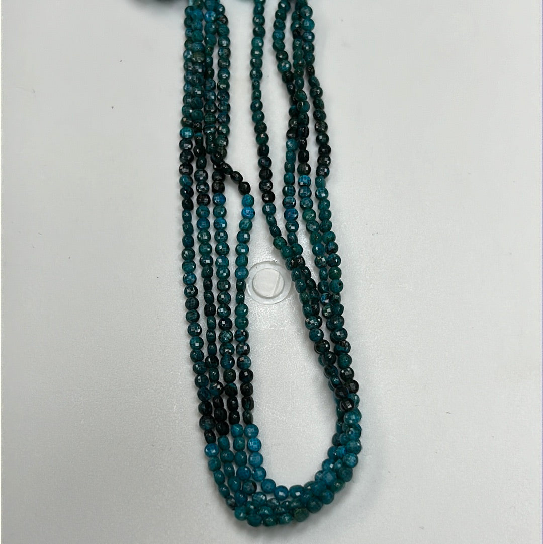 Chrysocolla Beads Faceted Coin